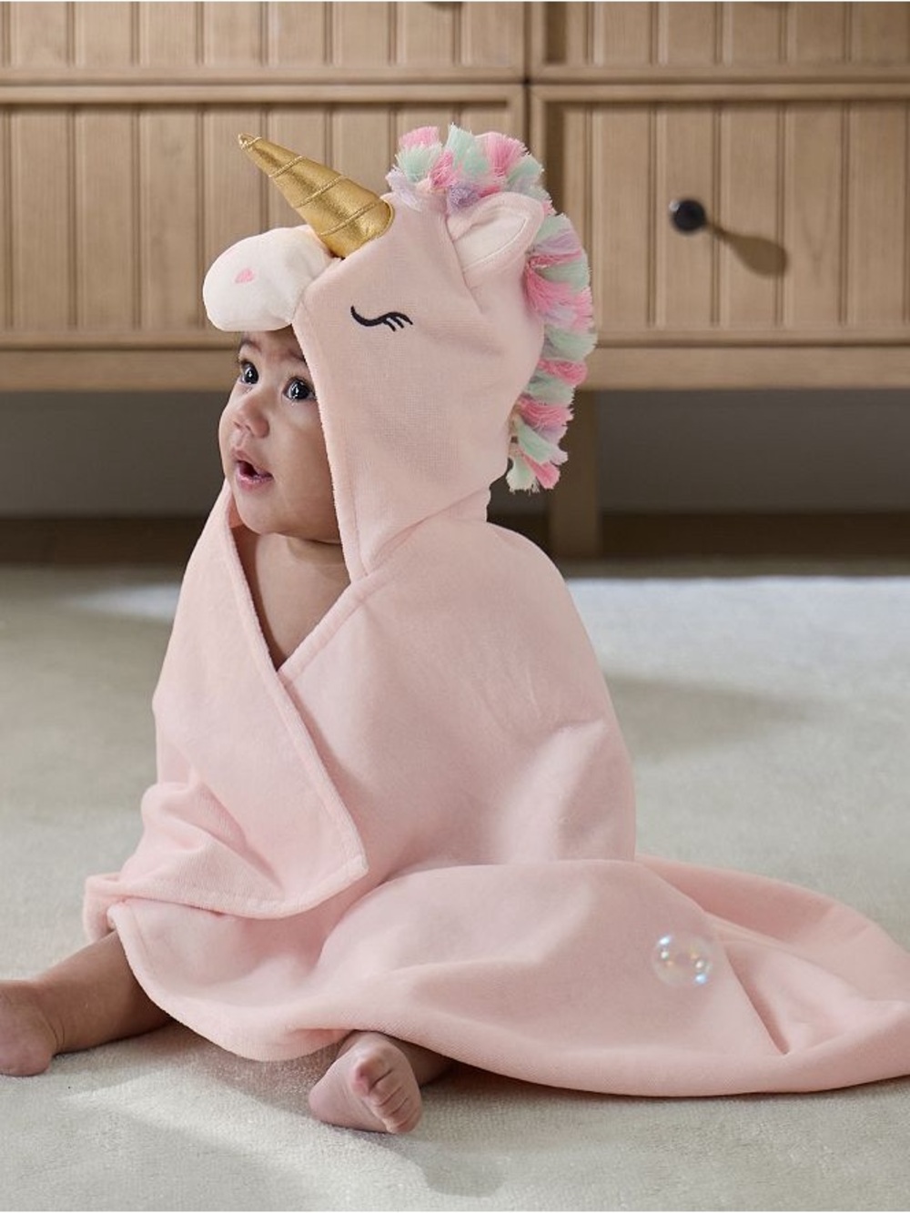 EUC Pottery Barn Kids Unicorn Critter Plush Baby Hooded Towel
